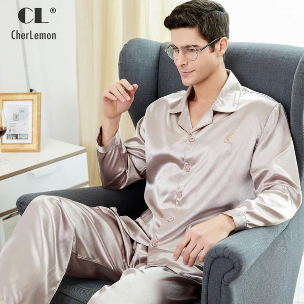 men's sleepwear cherlemon silk men pajamas long-sleeved satin nightwear soft spring autumn pyjamas plus size -4xl1, Black;brown
men's sleepwear cherlemon silk men pajamas long-sleeved satin nightwear soft spring autumn pyjamas plus size -4xl1, Black;brown