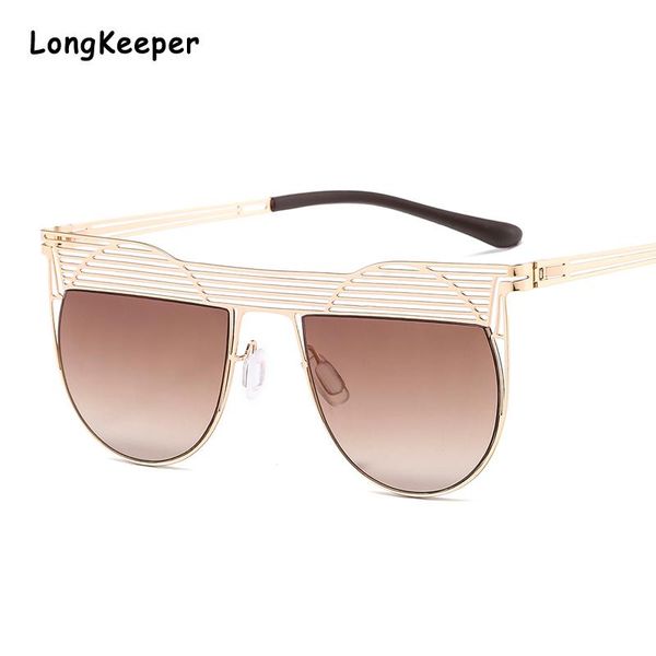 high qulity women's semicircle sunglasses retro metal punk sunglasses round women steampunk shades eyewear men female uv400, White;black