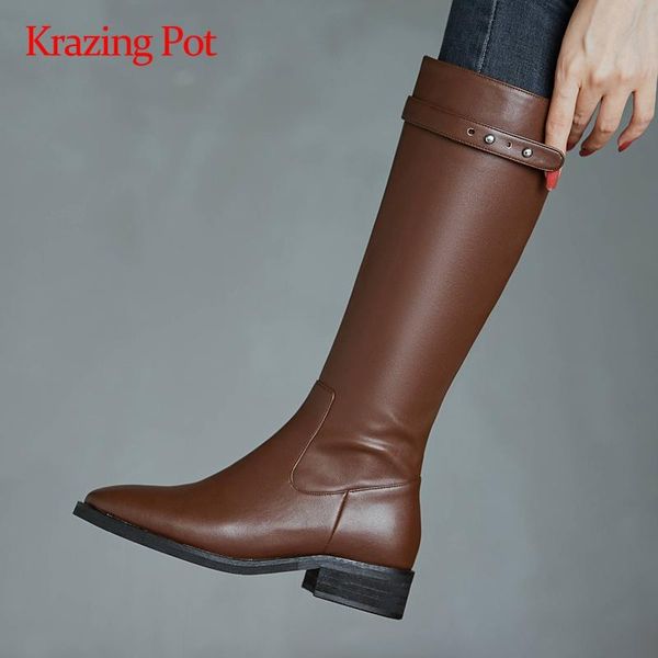 krazing pot limited customization split leather belt buckle comfortable square toe thick med heel zip dress knee-high boots l92, Black
krazing pot limited customization split leather belt buckle comfortable square toe thick med heel zip dress knee-high boots l92, Black