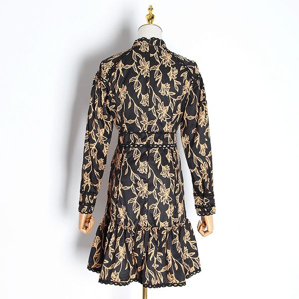 fall 2020 latest fashionable national style retro puff sleeve long sleeve ruffled hem embroidery short dress for women, White;black
fall 2020 latest fashionable national style retro puff sleeve long sleeve ruffled hem embroidery short dress for women, White;black