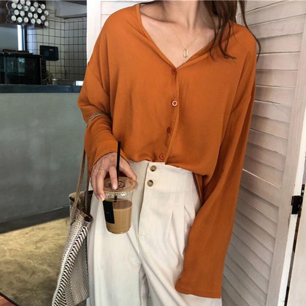 women's blouses & shirts women fashion solid long sleeve v neck chic spring casual chiffon female loose, White
women's blouses & shirts women fashion solid long sleeve v neck chic spring casual chiffon female loose, White