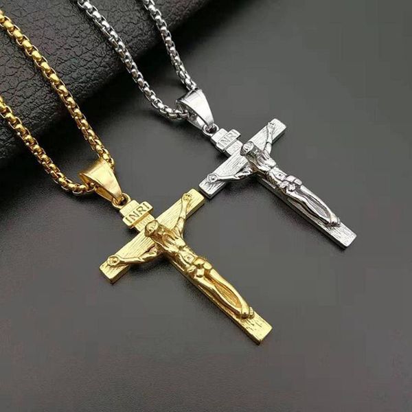 stainless steel jesus cross pendant necklace religious jewelry necklaces for men women, Silver
stainless steel jesus cross pendant necklace religious jewelry necklaces for men women, Silver