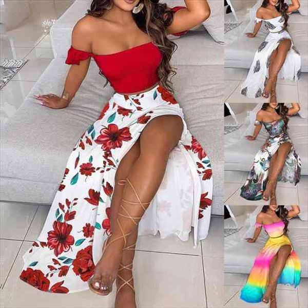 women fashion dress sets beach floral print skirt suit strapless off shoulder ruffles party dress ladies two piece set, Black;gray
women fashion dress sets beach floral print skirt suit strapless off shoulder ruffles party dress ladies two piece set, Black;gray