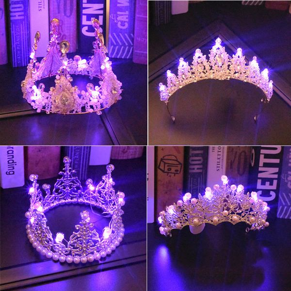 glowing baby the same bride's high-end dress wedding headdress party performance crown hair accessories, Silver
glowing baby the same bride's high-end dress wedding headdress party performance crown hair accessories, Silver