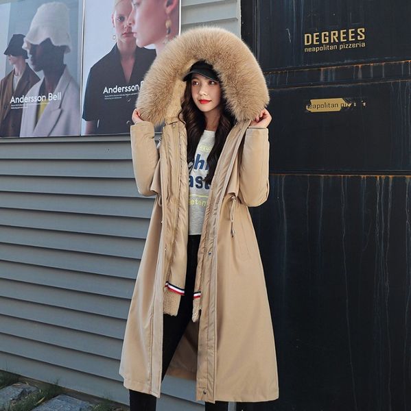2021 new x-long wool lining parkas women's leather collar with hood of large dimensions thick winter jacket mujer chaquettes fmwe, Black
2021 new x-long wool lining parkas women's leather collar with hood of large dimensions thick winter jacket mujer chaquettes fmwe, Black
