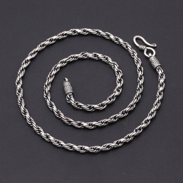 925 sterling silver jewelry handmade braided wire link chain necklace american european antique silver punk designer necklaces for men
925 sterling silver jewelry handmade braided wire link chain necklace american european antique silver punk designer necklaces for men