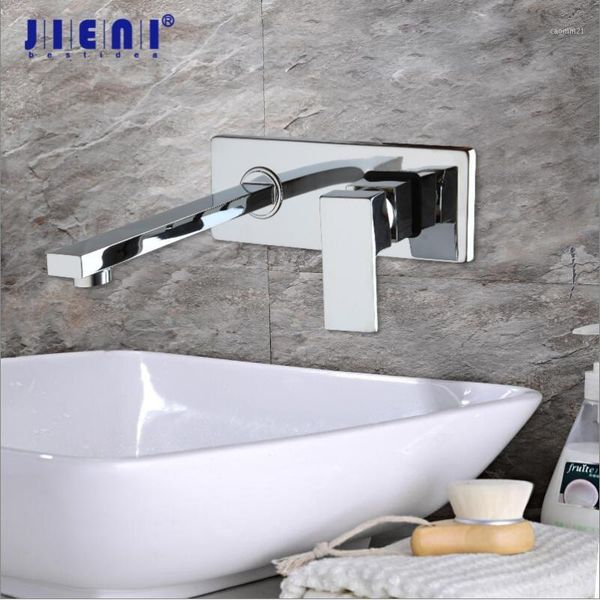 bathroom sink faucets jieni luxury golden polished wall mount tap basin faucet chrome brass & cold mixer matte black bathtub faucet1