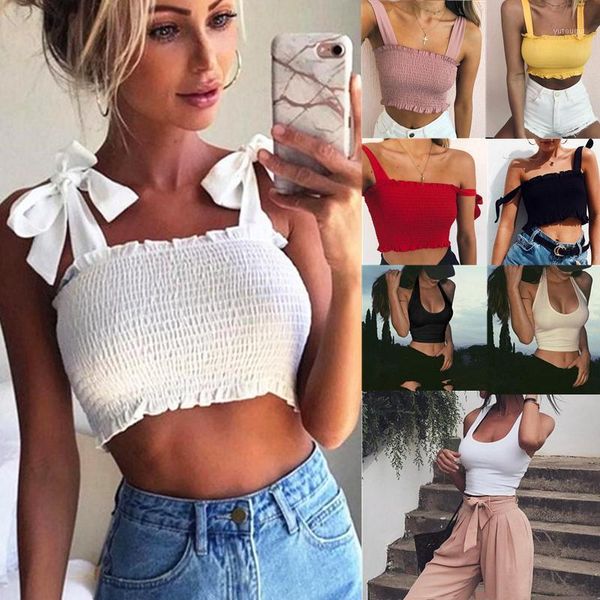 women tank casual short bow vest bow bandage square collar many style crop tees1, White
women tank casual short bow vest bow bandage square collar many style crop tees1, White