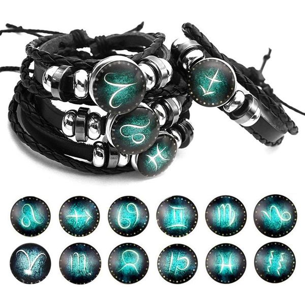 luminous 12 constellations leather bracelet zodiac sign with beads charm braided bracelets punk for boys men jewelry accessories, Black
luminous 12 constellations leather bracelet zodiac sign with beads charm braided bracelets punk for boys men jewelry accessories, Black