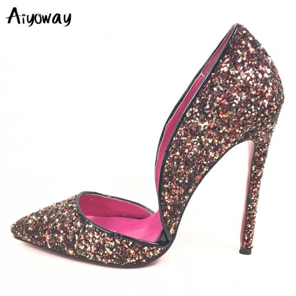 aiyoway brand design pointed toe two- piece high heels women pumps sequins leather party wedding shoes, Black
aiyoway brand design pointed toe two- piece high heels women pumps sequins leather party wedding shoes, Black