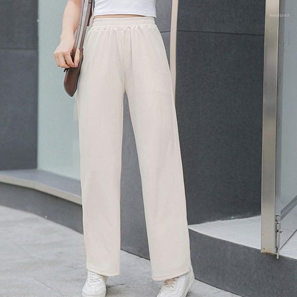 women's clothing summer casual loose pants & capris high waist straight wide-leg pants elastic waist trousers, Black;white
women's clothing summer casual loose pants & capris high waist straight wide-leg pants elastic waist trousers, Black;white