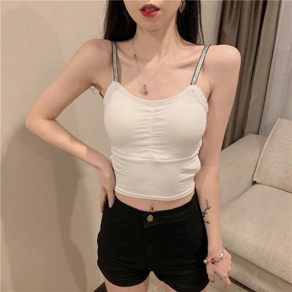 summer women sequin sleeveless loose tank casual padded camisole female tank top, Black;white
summer women sequin sleeveless loose tank casual padded camisole female tank top, Black;white