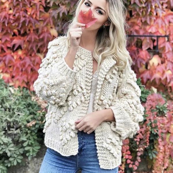 lazy florals crocheted sweater coat women loose hand-knit cardigans lantern sleeved coarse wool 3d yarn balls weaving 1, White
lazy florals crocheted sweater coat women loose hand-knit cardigans lantern sleeved coarse wool 3d yarn balls weaving 1, White