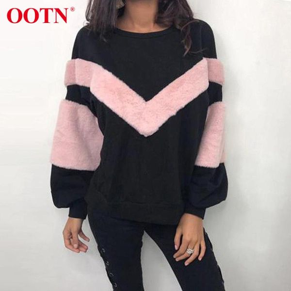 women's hoodies & sweatshirts ootn casual plush patchwork sweatshirt women long sleeve pullover female o neck streetwear autumn winter, Black
women's hoodies & sweatshirts ootn casual plush patchwork sweatshirt women long sleeve pullover female o neck streetwear autumn winter, Black