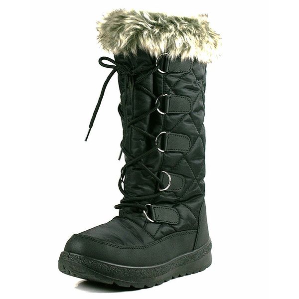 womens poala snow boots mid calf water resistant zip-up snow shoes winter outdoor shoes for women, Black
womens poala snow boots mid calf water resistant zip-up snow shoes winter outdoor shoes for women, Black