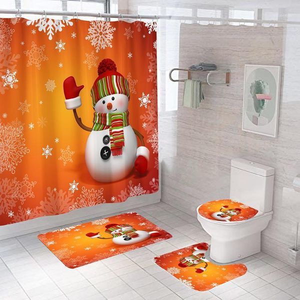 merry christmas fabric shower curtain orange snowman anti slip pedestal rug lid toilet cover bath mat bathroom curtains set1
merry christmas fabric shower curtain orange snowman anti slip pedestal rug lid toilet cover bath mat bathroom curtains set1