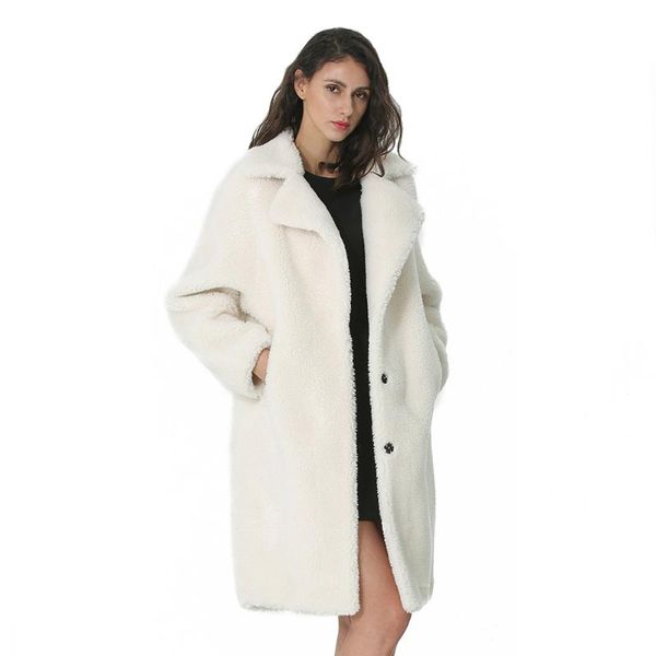women's fur & faux winter white coat woolen female blend jacket wool turn-down collar women long fashion jackets oversize 2021 arrival, Black
women's fur & faux winter white coat woolen female blend jacket wool turn-down collar women long fashion jackets oversize 2021 arrival, Black
