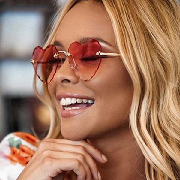 sunglasses love heart women fashion brand designer rimless classic sunglass female vintage retro gradient sun glasses uv400, White;black
sunglasses love heart women fashion brand designer rimless classic sunglass female vintage retro gradient sun glasses uv400, White;black
