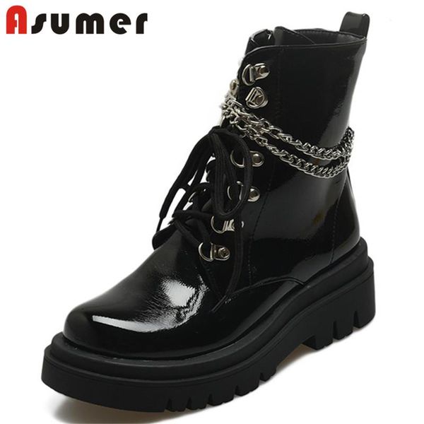 asumer 2020 autumn winter women boots round toe chain lace up zip comfortable flat casual shoes woman ankle boots, Black
asumer 2020 autumn winter women boots round toe chain lace up zip comfortable flat casual shoes woman ankle boots, Black