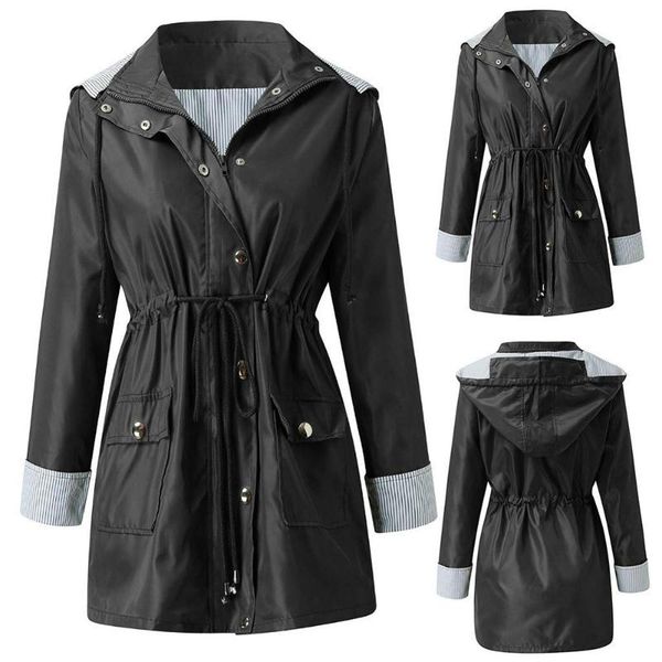 button hiking solid casual women hooded jacket zipper closure camping windproof drawstring waist outdoor waterproof anti rain, Black;brown
button hiking solid casual women hooded jacket zipper closure camping windproof drawstring waist outdoor waterproof anti rain, Black;brown
