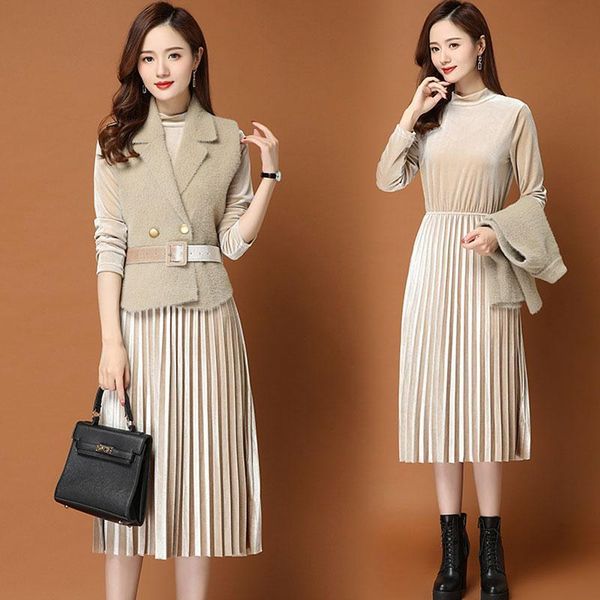 autumn 2021 new and winter cardigan wool two pieces of gold velvet, women's loose dress, waistcoat + dress assembly y459 n0j6, Gray
autumn 2021 new and winter cardigan wool two pieces of gold velvet, women's loose dress, waistcoat + dress assembly y459 n0j6, Gray
