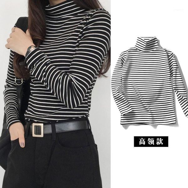 new autumn and winter long-sleeved t-shirt cotton half high collar striped bottoming shirt plus velvet1, White
new autumn and winter long-sleeved t-shirt cotton half high collar striped bottoming shirt plus velvet1, White