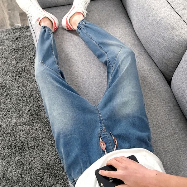 summer loose tight waist student 9 points men's harlan tied feet tight pants jeans jeans and jeanssmall feet tied legs thin shrink lace, Blue
summer loose tight waist student 9 points men's harlan tied feet tight pants jeans jeans and jeanssmall feet tied legs thin shrink lace, Blue