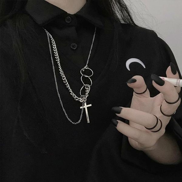 2020 new punk rock streetwear circles crossing chain necklace multi layer hiphop dancing accessory dropshipping wholesale, Silver
2020 new punk rock streetwear circles crossing chain necklace multi layer hiphop dancing accessory dropshipping wholesale, Silver