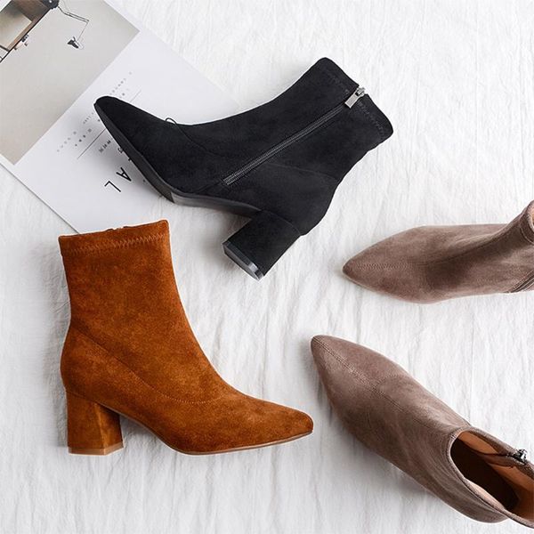 boots medium heel pointy microfiber winter women short, Black
boots medium heel pointy microfiber winter women short, Black