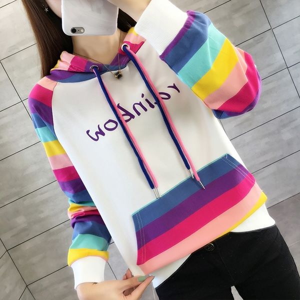 mmzuf large size student sweater women's 2020 autumn fashion sweatercoat elegant sweaterrainbow loose hooded coat internet popular lk, Black
mmzuf large size student sweater women's 2020 autumn fashion sweatercoat elegant sweaterrainbow loose hooded coat internet popular lk, Black