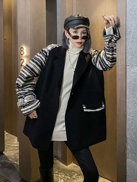 double sided cashmere women's 2020 new winter heavy industry drill temperament suit woolen coat fashion8uy, Black
double sided cashmere women's 2020 new winter heavy industry drill temperament suit woolen coat fashion8uy, Black