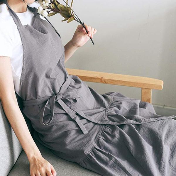 retro long vintage apron adjustable fishtail style gardening work cotton/linen blend fashion tie apron women's dress girl (gray
retro long vintage apron adjustable fishtail style gardening work cotton/linen blend fashion tie apron women's dress girl (gray