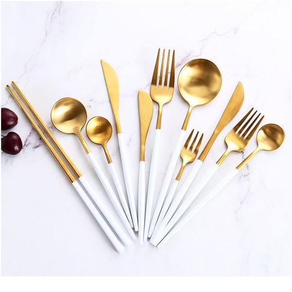 white gold dinnerware steak knife fork coffee spoon butter knives chopstick dessert knife ice spoon stainless steel cut bbyddm
white gold dinnerware steak knife fork coffee spoon butter knives chopstick dessert knife ice spoon stainless steel cut bbyddm
