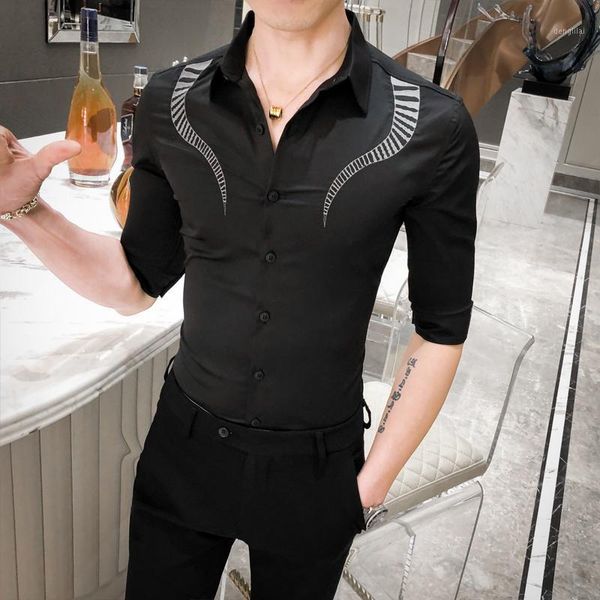 shirts men solid color slim embroidery middle sleeve lapel blouse male fashion casual wild cargo summer new arrival1, White;black
shirts men solid color slim embroidery middle sleeve lapel blouse male fashion casual wild cargo summer new arrival1, White;black