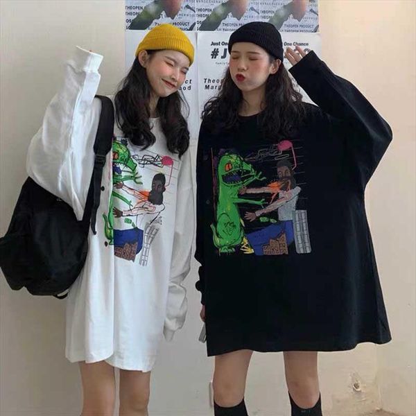 harajuku pullover women clothes cartoon graffiti print loose medium length girl cotton short sleeve white female, Black
harajuku pullover women clothes cartoon graffiti print loose medium length girl cotton short sleeve white female, Black