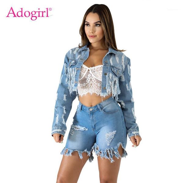 adogirl holes tassel short jeans jacket buttons turn down collar long sleeve crop women fashion casual coat outerwear1, Black;brown
adogirl holes tassel short jeans jacket buttons turn down collar long sleeve crop women fashion casual coat outerwear1, Black;brown