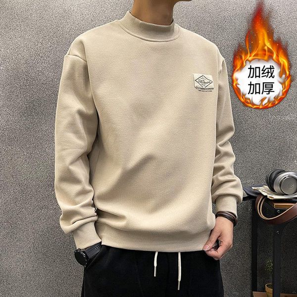 2021 fall winter semi-tall plus velvet dress male imprint fine pullover bottom shirt o2w0, Black
2021 fall winter semi-tall plus velvet dress male imprint fine pullover bottom shirt o2w0, Black