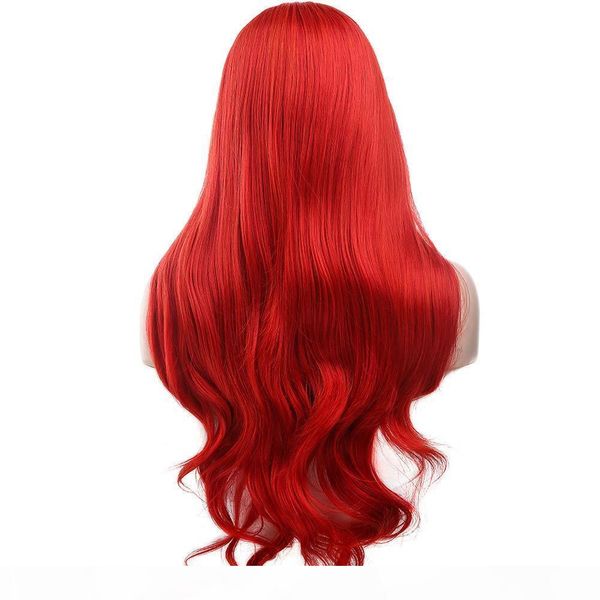 red color part natural long wavy hair heat resistant synthetic glueless lace front wigs heat replacement wig for women, Black
red color part natural long wavy hair heat resistant synthetic glueless lace front wigs heat replacement wig for women, Black