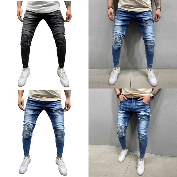 men stretchy ripped skinny biker blue denim jeans destroyed hole taped slim fit denim scratched jean#g30 q0105, Black;white
men stretchy ripped skinny biker blue denim jeans destroyed hole taped slim fit denim scratched jean#g30 q0105, Black;white