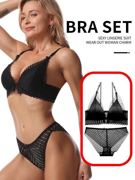 bras sets women's bra set lace lette lingerie bralette push up panties underwear for women, Red;black
bras sets women's bra set lace lette lingerie bralette push up panties underwear for women, Red;black