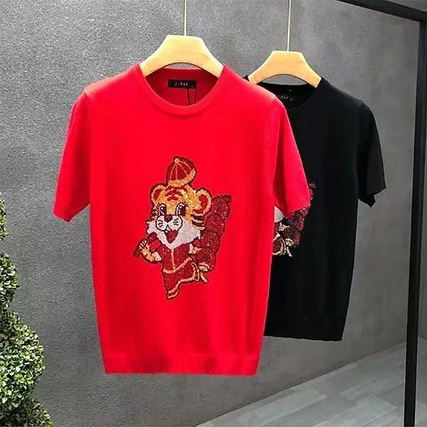 yf-5544# 2022 designer tiger embroidery men's t shirt fashion round neck t-shirt men's casual streetwear, White;black
yf-5544# 2022 designer tiger embroidery men's t shirt fashion round neck t-shirt men's casual streetwear, White;black