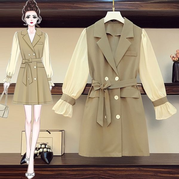 tldc5 2020 autumn new dress suit large size women's fat sister mm dress western style fat ofvld slimming stitching style korean people, Black;gray
tldc5 2020 autumn new dress suit large size women's fat sister mm dress western style fat ofvld slimming stitching style korean people, Black;gray