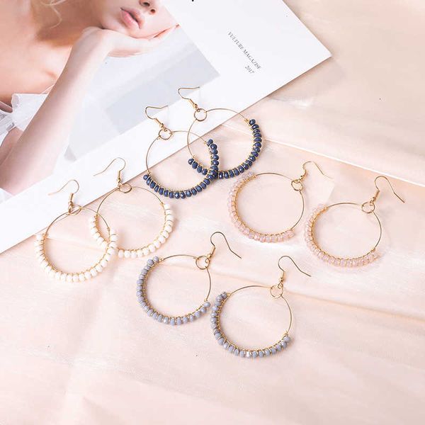 factory price bead hoop earrings with colorful glass earring simple big circle gold color ear for women south korea styl, Golden;silver
factory price bead hoop earrings with colorful glass earring simple big circle gold color ear for women south korea styl, Golden;silver