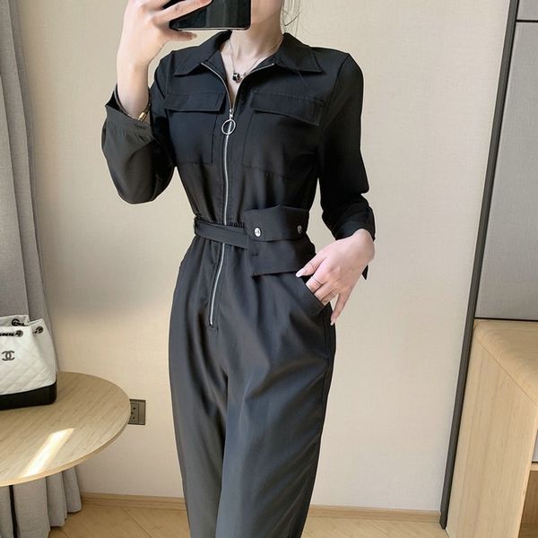 eachin fashion women elastic waist jumpsuits v neck long sleeve self belted playsuit female korean solid slim pocket romper t200509, Black;white
eachin fashion women elastic waist jumpsuits v neck long sleeve self belted playsuit female korean solid slim pocket romper t200509, Black;white