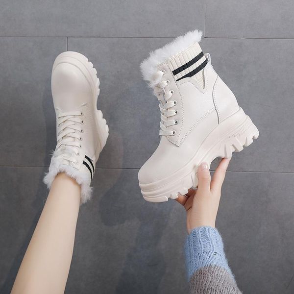 boots wedge platform women height increasing plush ankle winter shoes casual short booties for ladies, Black
boots wedge platform women height increasing plush ankle winter shoes casual short booties for ladies, Black