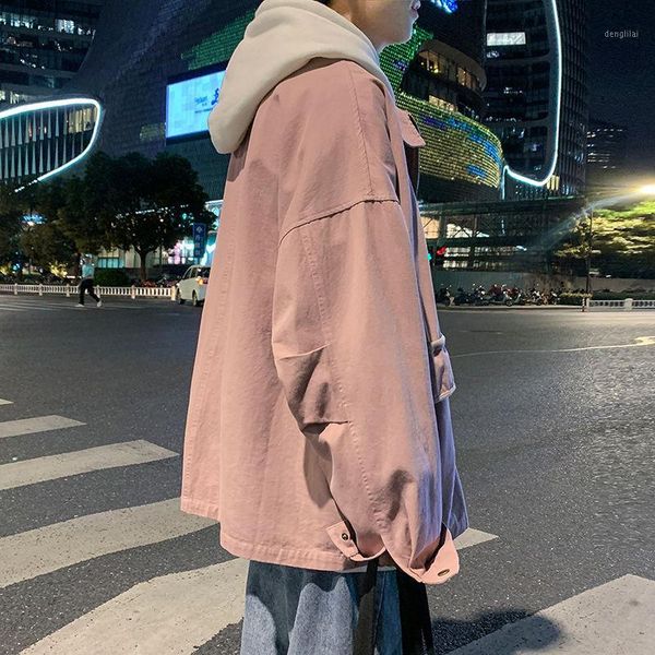 2020 men's korean style loose casual streetwear bomber jacket handsome coats black/pink/green outerwear fashion windbreaker m-xl1, Black;brown
2020 men's korean style loose casual streetwear bomber jacket handsome coats black/pink/green outerwear fashion windbreaker m-xl1, Black;brown