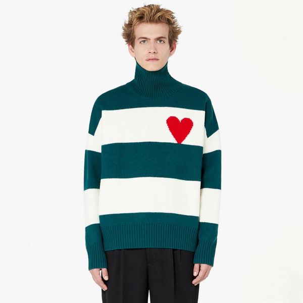 21fw love stripe turtleneck sweater autumn winter high collar knitting pullover men women high street fashion sweater, White;black
21fw love stripe turtleneck sweater autumn winter high collar knitting pullover men women high street fashion sweater, White;black
