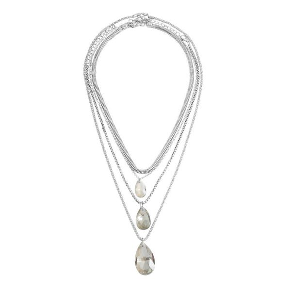 2021 new sweater chain simple retro multi-layer inlaid rhinestone design pendant multi-layer necklace, Silver
2021 new sweater chain simple retro multi-layer inlaid rhinestone design pendant multi-layer necklace, Silver