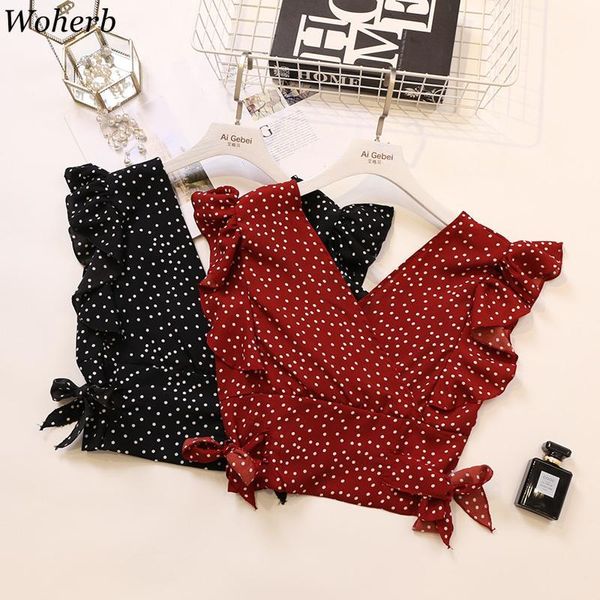 woherb korean sweet polka dot crop v-neck rufflerfly sleeve chiffon blouse slim waist lace up bow lace up short blusas254521, White
woherb korean sweet polka dot crop v-neck rufflerfly sleeve chiffon blouse slim waist lace up bow lace up short blusas254521, White