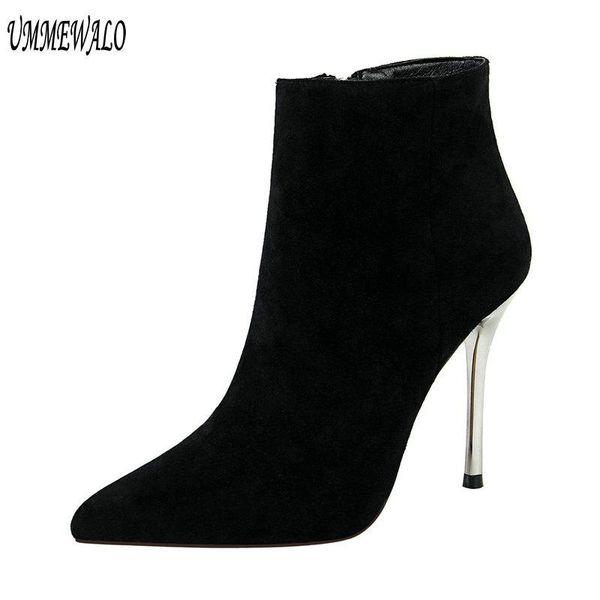 boots ummewalo ankle length flock women fashion pointed toe thin heels high heel shoes winter ladies 8663-1, Black
boots ummewalo ankle length flock women fashion pointed toe thin heels high heel shoes winter ladies 8663-1, Black